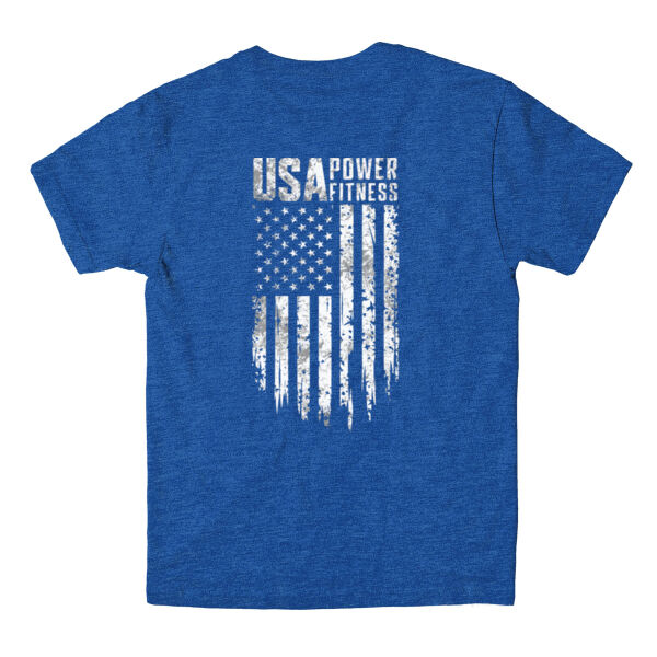 USA POWER FITNESS - DISTRESSED FLAG - PREMIUM T-SHIRT - 7D9VRE Thumbnail
